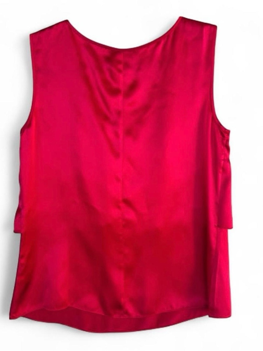 Talbots Red Silk Layered Ruffle Sleeveless Shell - Picture 6 of 6